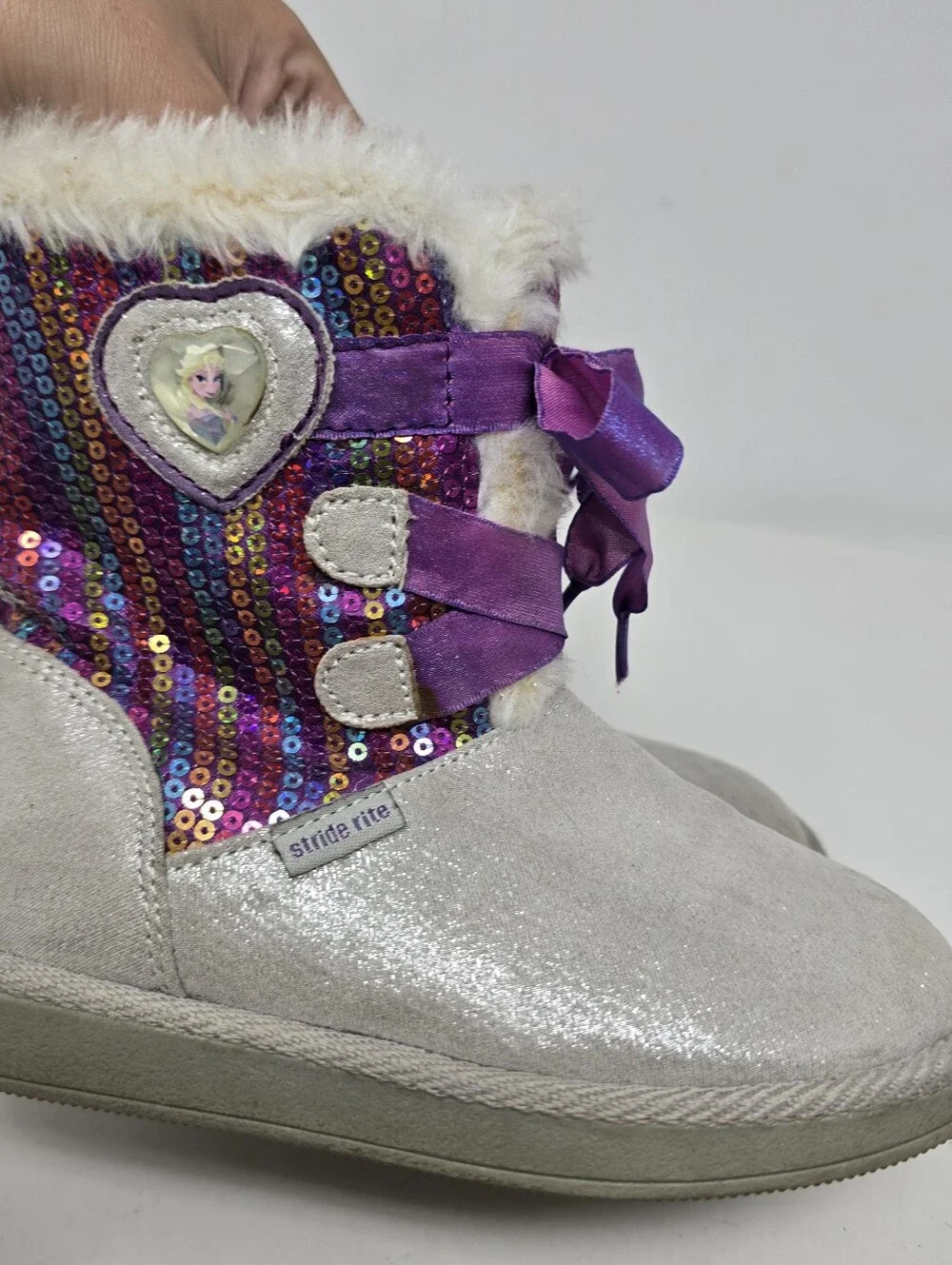 Cat & Jack Stride Girls Size 9 Shoe Lot Bundle Fuzzy Slippers Lace Up Boots Tan